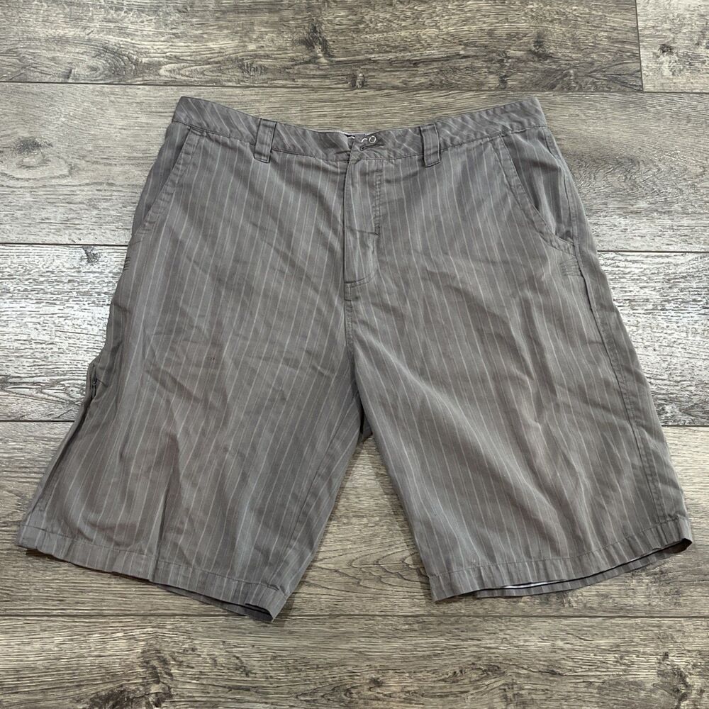Vintage Y2K Anchor Blue Shorts Gray Pinstripe Baggy Skater 2000s - Men's 38